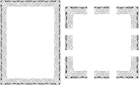 Rococo style borders イラスト素材