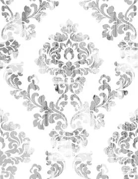 Rococo texture pattern Vector. Floral ornament decoration old effect. Victori Illustrazione stock