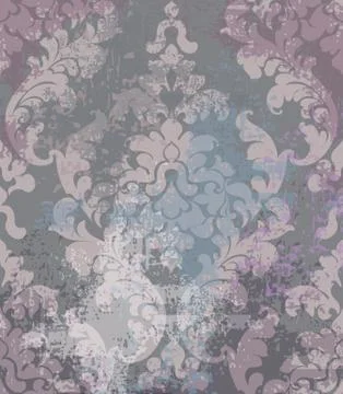 Rococo texture pattern Vector. Floral ornament decoration old effect. Victori イラスト素材