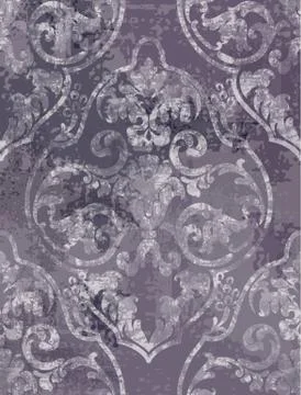 Rococo texture pattern Vector. Floral ornament decoration. Victorian engraved Illustrazione stock