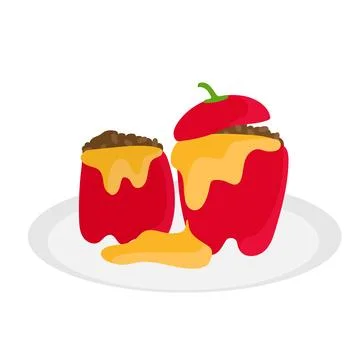 Rocoto relleno. Peruvian version of stuffed peppers. Traditional cuisine Stock Illustration