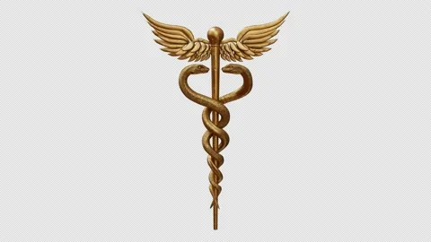 Rod of Asclepius with alpha channel Stock Footage 168017203