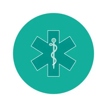Rod of asclepius icon Illustrazione stock
