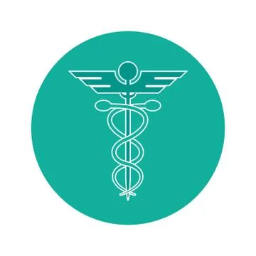 Rod of asclepius icon Illustrazione stock