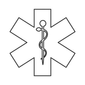 Rod of asclepius icon Illustrazione stock