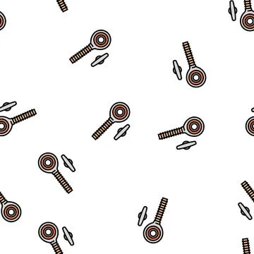 Rod end bolt vector seamless pattern Stock Illustration