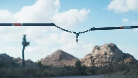 Rod gate locked with chain Stock Footage 99744051