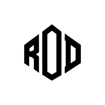 ROD letter logo design with polygon shape. ROD polygon and cube shape logo .. Stock Illustration