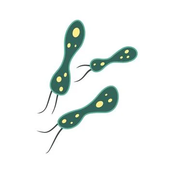 Rod-shaped virus flat icon Stock Illustration