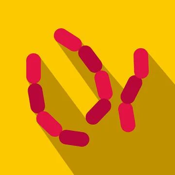 Rod-shaped virus flat icon Stock Illustration