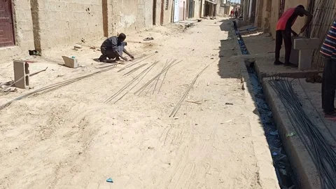 Rod Workers Constructing Pillar Rods Haye Nassarawa Kano Nigeria Stock Footage 321745926