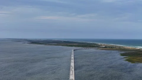 Rodanthe, US NC - 08 26, 2025:Rodanthe Bridge commonly called Jug Handle Bridge Video stock 330179796