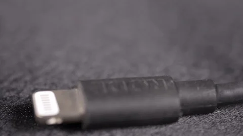 Rode Lightning  Adapter for IPhone closeup 4k Stock Footage 107867089