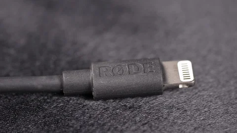 Rode Lightning  Adapter for IPhone medium closeup 4k Stock Footage 107865466