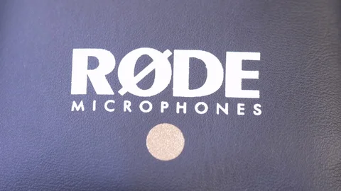 Rode microphone pouch extreme closeup 4k Stock Footage 107867236