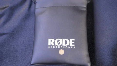 Rode microphone pouch medium closeup 4k Stock Footage 107867164