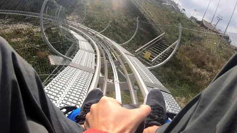 Rodelbahn or Alpine Coaster. Video stock 117244427