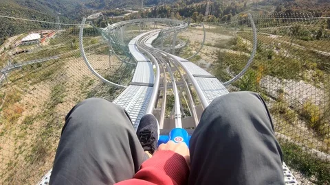 Rodelbahn or Alpine Coaster. Stock Footage 117244500