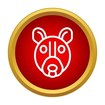 Rodent head line art vector icon button Illustrazione stock