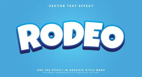 Rodeo 3d Editable Text effect Stock Illustration
