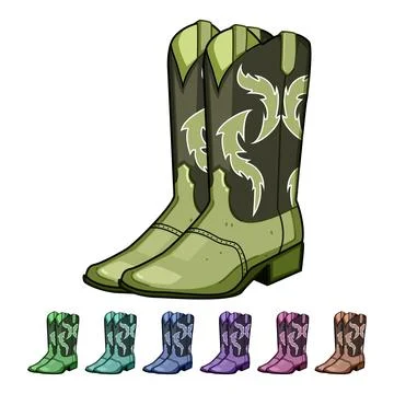 Rodeo cowboy boots cartoon vector graphic Stock Illustration