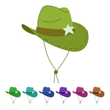 Rodeo cowboy hat vector cartoon graphic Stock Illustration