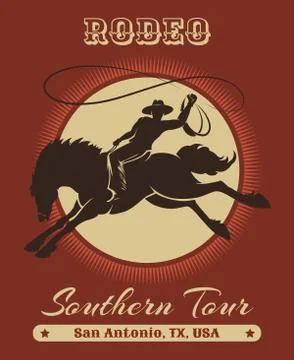 Rodeo Cowboy Poster Stock Illustration