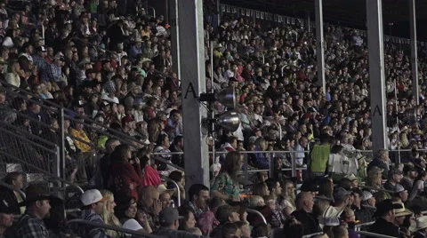 Rodeo crowd dark stands at night 4K 292 Stock Footage 40218386