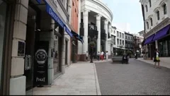 360 degree panorama of Rodeo Drive in Be, Stock Video