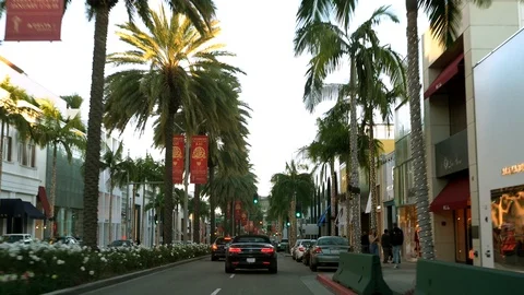 Rodeo Drive in Los Angeles Stock Footage 123668049