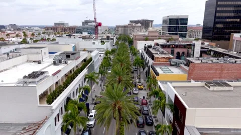 Rodeo drive shopping area beverly hills california Stock Footage 339786804
