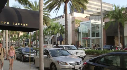 Rodeo Drive shops Stock Footage 49549163
