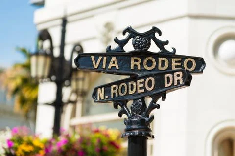 Rodeo drive street signs Stock Photos