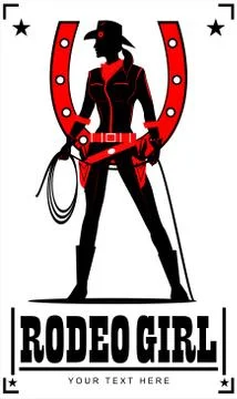 RODEO GIRL Stock Illustration