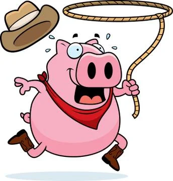 Rodeo Pig Stock Illustration