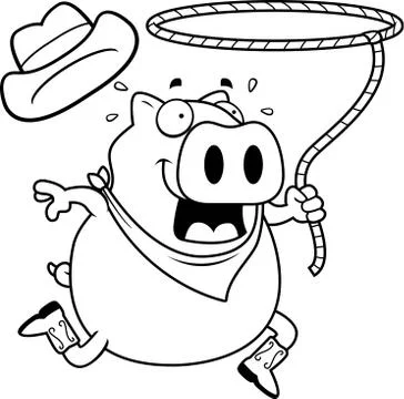 Rodeo Pig Stock Illustration