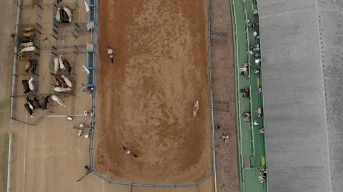 Rodeo ranch drone shot Stock Footage 143806290