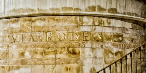 Via rodeo wall engraving Stock Photos