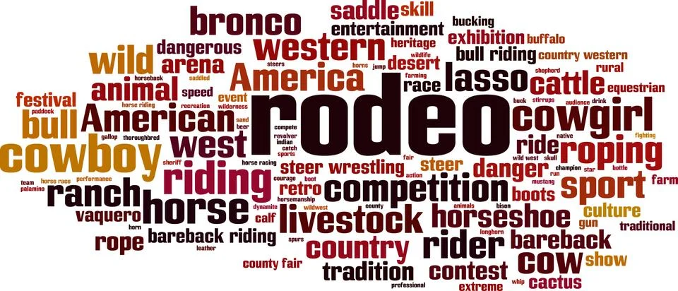 Rodeo word cloud Stock Illustration