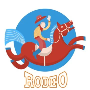 Rodeo.cowboy on horse Stock Illustration