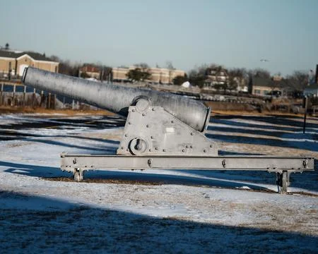 Rodman smoothbore cannon on Sandy Hook in New Jersey Stock Photos