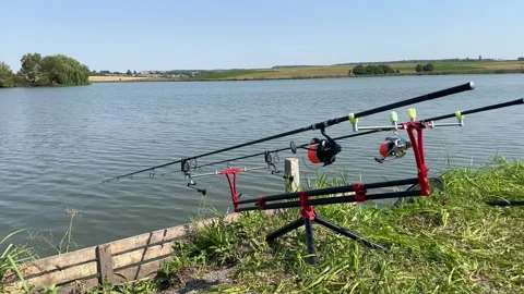 Rods for catching carp Stock Footage 248327615