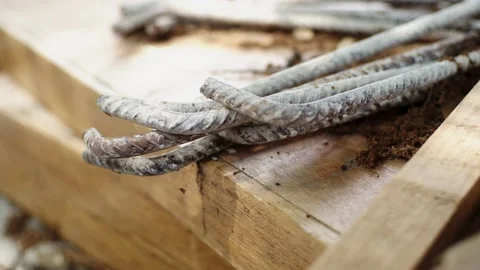 Rods for construction Video stock 132221388