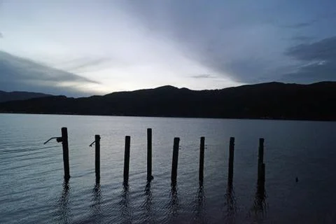 Rods in the lake Stock Photos