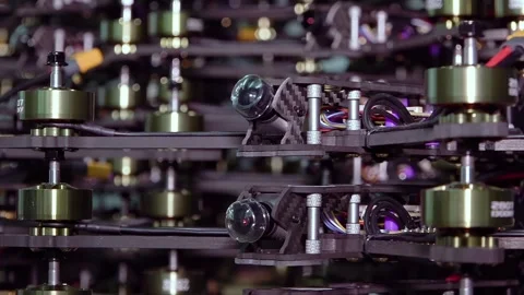 Roduction of combat FPV drones for military operations. Video stock 305992979