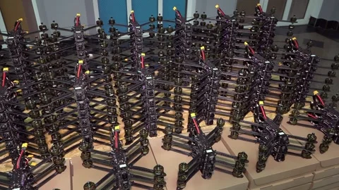 Roduction of combat FPV drones for military operations. Stock Footage 305993008