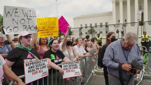 Roe v. Wade overturn protest in Washington, DC Stock Footage 200786082