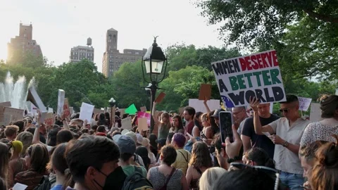 Roe VS Wade Ruling Protest - New York City June 24, 2022 Stock Footage 198474082