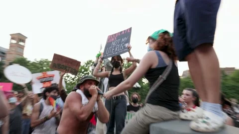 Roe VS Wade Ruling Protest - New York City June 24, 2022 Stock Footage 198474117