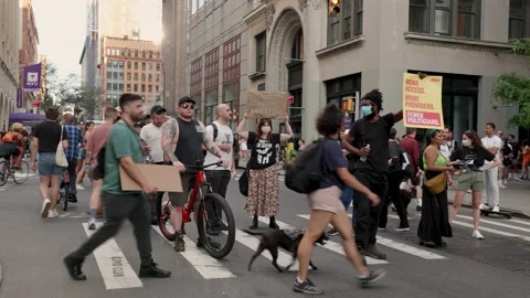 Roe VS Wade Ruling Protest - New York City June 24, 2022 Stock Footage 198474685